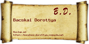 Bacskai Dorottya névjegykártya