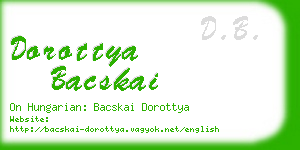 dorottya bacskai business card